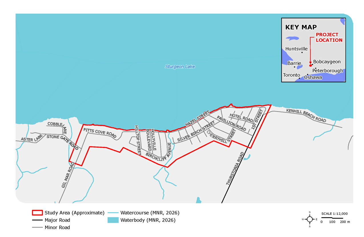 The Study Area is shown on the