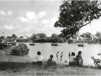 Early Photograph of Fenelon Falls - Canal & Boathouses 