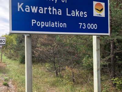 Kawartha Lakes entrance sign