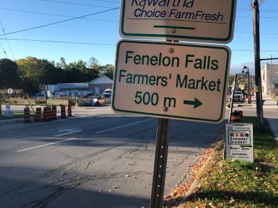 Fenelon Falls Farmers Market wayfinding sign